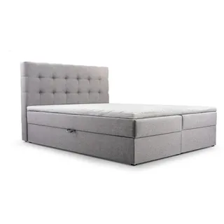 e-meubles Möblo Boxspringbett, Bett mit bettkasten, Bonell-Matratze und Topper, Doppelbett - Boxspringbett 05 - 140x200 cm, Schlafzimmer, Betten, Boxspringbetten