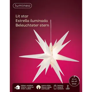 Lumineo LED Stern 30 cm Silber Batterie