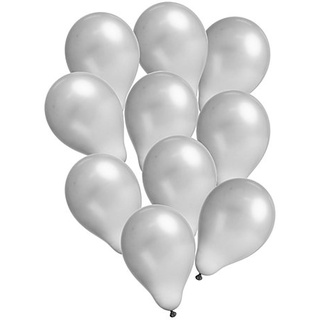 Luftballons "Metallic", silber, 30 cm Ø,10 Stück