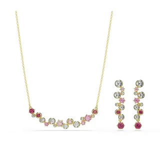 Swarovski Ohrring und Ketten Set Multipack Schmuck Geschenk Constella, (Set, 3-tlg., inkl. Schmuckbox), mit Swarovski® Kristall gelb|goldfarben|rosa
