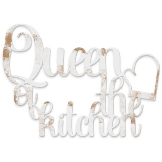Queen of Kitchen Holz-Schriftzug zum Aufhängen, ideal für die Küche, Dekoration für Zuhause, Küche, Restaurants, Lokale, dekorative Holzschrift, handgefertigt Declea