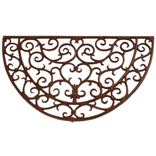 Esschert Design Schmutzfangmatte, Fußmatte in antik aus Gusseisen, halbrund, ca. 69 cm x 41 cm