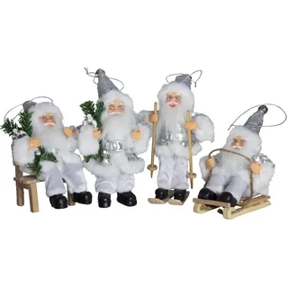Christmas Paradise Weihnachtsmann 18cm, 4 Stück im Set, viele Farben/Modelle zum Aufhängen (Geschenkset, 4 St., Baumschmuck Anhänger), Weihnachtsdeko