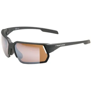 Cratoni Fahrradbrille C-Lite Color+ Sport Sonnenbrille Sportbrille schwarz|silberfarben