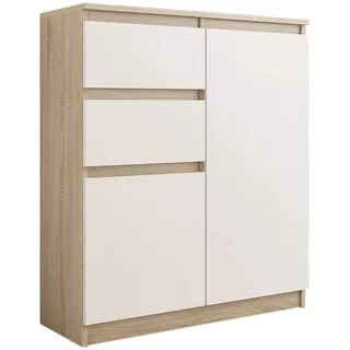 framire Highboard 80 x 98 x 40 cm Sonoma Eiche/Weiß