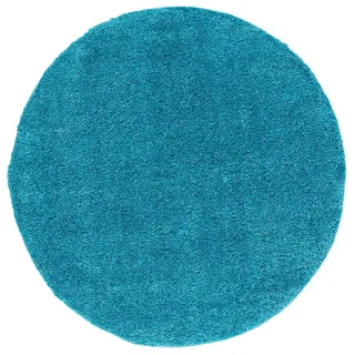Pergamon Aloha Hochflorteppich Ø 120 cm Blau/Türkis