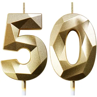 Geburtstagskerzen Zahlen Kerze 50 Tortendeko 50. Geburtstag Mann Frau Kerzen Geburtstag Gold Zahlen Geburtstagskerzen für Torte