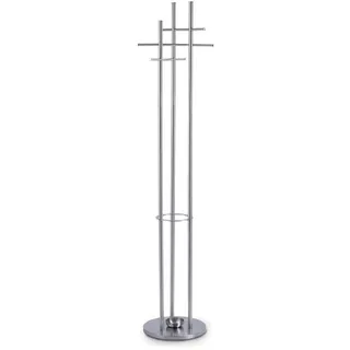 Garderobenständer, Edelstahl, Metall, 35x175x35 cm, integrierter Schirmständer, gastro- und objekttauglich, Garderobe, Garderobenständer