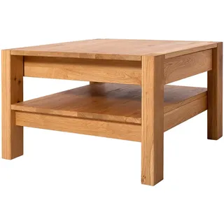Linea Natura Couchtisch, Wildeiche, Holz, Wildeiche, massiv, 2 Schublade(n) Schubladen, quadratisch, eckig, 70x47.5x70 cm, offenes Fach, Wohnzimmer, Wohnzimmertische, Couchtische