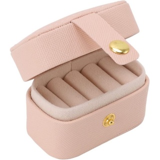 HYTIREBY Schmucketui Kleine Reise-Schmuckbox Schmuckkästchen für Damen, Mini Aufbewahrungsbox für Ringe,Armbänder und Halsketten rosa
