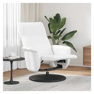 vidaXL Relaxsessel mit Fußteil Kunstleder 90 x 105 x 90 cm Weiß drehbar