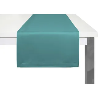 Tischläufer WIRTH "NEWBURY" Gr. 1, blau (türkis), B:50cm L:150cm, Baumwolle, Polyester, Tischdecken