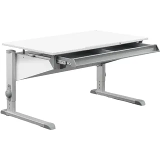 Moll Sprinter Kinderschreibtisch höhenverstellbar | mitwachsend, ergonomisch & neigbar für aufrechtes Sitzen | ideal für Schulkinder | Schreibtisch weiß optional mit Schublade | Made in Germany
