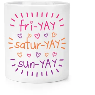 Fri-Yay Satur-Yay Sun-Yay Makeup Pinsel Bleistift Topf - Lustig Flamingo Weekend