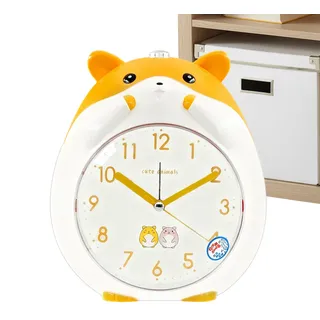 gifyym Wecker mit süßem Dinosaurier und Hamster, lauter sprechender und singender Alarm, einfach zu bedienende Uhr mit Cartoon-Design, tragbarer Lautsprecher, 19,5 x 15,2 cm, AA-Batterie, für