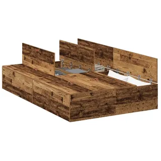 vidaXL Aufbewahrungsbettgestell Altholz 120 x 200 cm Holzwerkstoff
