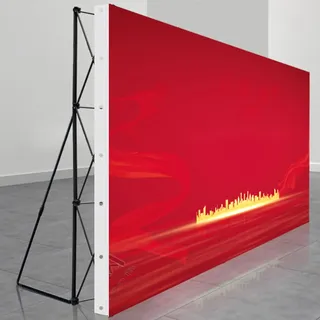 YKMYXZ, Bannerständer mit Eisenrahmen, X-Banner, zusammenklappbarer tragbarer Messehintergrund, Pop-Up-Banner-Standdisplay for Partys(2.3m(7.5ft) Hx1.55m(5ft) L)