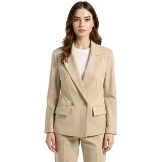 stylischer Damen Ausgeh-Blazer Herbst-Blazer Business-Blazer Baumwoll-Blazer 969739 Khaki - 40
