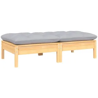 vidaXL Gartensofa 2-Sitzer Loungesofa grau