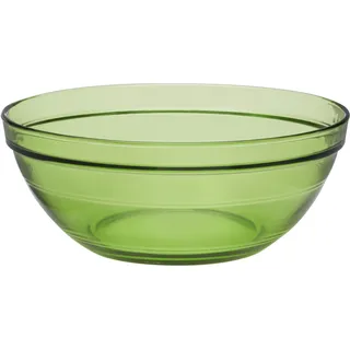 Duralex Le Gigogne Collection Salatschüssel aus Glas, sehr kratzfest, mikrowellengeeignet, spülmaschinenfest, hergestellt in Frankreich (17 cm – 97 cl, Grün)