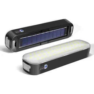 Civikyle 1-Stück LED Solar Laterne Campinglampe Magnetische Outdoor Zelt Licht 6000mAh USB Aufladbar Camping Zubehör Powerbank Notleuchte für Blockout (Schwarz)