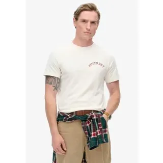 Superdry für Herren. M1012012A Weißes Tattoo-T-Shirt (L), Lässig, Baumwolle, Kurzarm