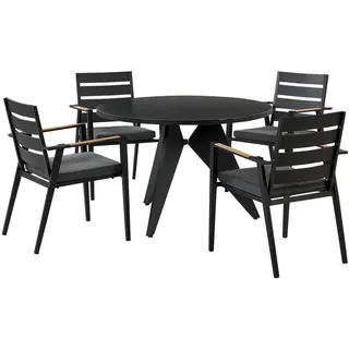 Beliani Olmetto/Taviano Set 4-tlg. Schwarz/Grau