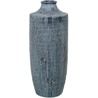 Bodenvase aus Keramik, rustikales Hellgrau, 17 x 17 x 42 cm