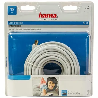 Hama Antennen-Kabel 15m 90dB Filter vergoldet Weiß