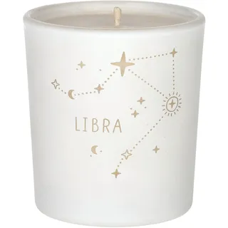 ORIGINALWAX Duft Kerze Sternzeichen Waage (Libra) aus Soja Wachs Weiß Handgemacht Duftkerzen Mango im Glas Tierkreiszeichen Vegan Candle 180g Geschenkidee 40 Stunden Brennen