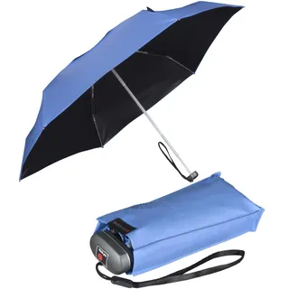 Knirps mini Taschenschirm Travel mit UV- und Hitze-Schutz - blue - black coating