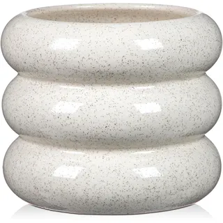 Arborus Keramik Blumentopf 13 cm Bubble Blumentopf Blumenübertopf | Wasserdicht Riffel Übertopf Klein Blumenkübel Pflanzkübel Gartentopf mit Entwässerungsloch Vase für Innen Außen Ästhetik Deko