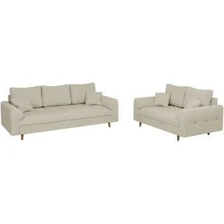 S-Style Couch Cord 3-Sitzer + 2-Sitzer Beige