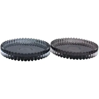 Dekohelden24 Kerzenteller 2er Set Glas Grau