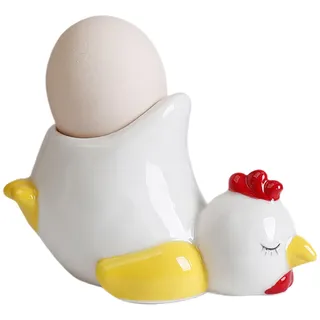 Eierbecherhalter Aus Keramik mit Kükenmotiv, Niedlicher Weicher Eierhalter für Hühner/Enteneier, Origineller Eierbecher für Gekochte Eier, Lustiger Präsentationsständer, Tierdeko Platte für Die Küche