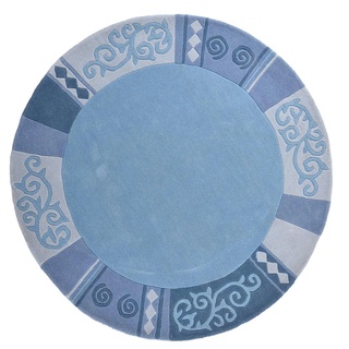 THEKO Teppich , blau , Wolle , Maße (cm): B: 150 H: 1,4