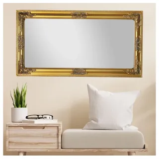 LebensWohnArt Wandspiegel Barock Spiegel BESSA 130x70cm gold-antik Holzrahmen Frisierspiegel