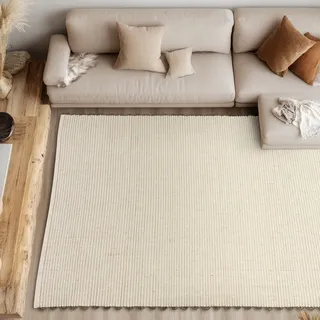 Schöner Wohnen Omira Wollteppich 60 x 110 cm Beige/Creme
