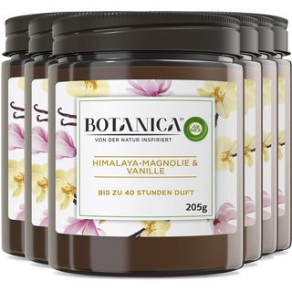 Botanica by Air Wick 6x Duftkerze im Glas - Bis zu 40 Stunden pro Kerze - Duft: Himalaya-Magnolie & Vanille - Nachhaltig hergestellt mit natürlichen Inhaltsstoffen - 6x205g Kerze im Glas