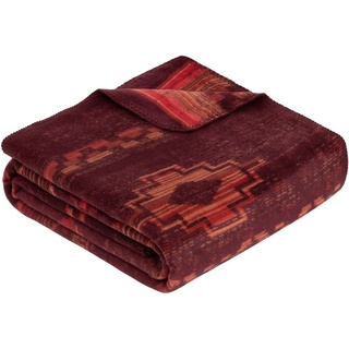 Wohndecke Jacquard Decke Gaya, IBENA, mit orientalischem Muster orange|rot