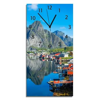 Wallario Wanduhr Skandinavisches Bergpanorama (Uhr aus Acryl)