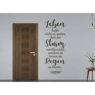 tjapalo® a46 wandtattoo zitate und sprüche Wandsticker Wohnzimmer spruch wandtattoo leben heisst nicht zu warten Sprüche Wandtattoo Wohnzimmer Wandtattoo Flur, Farbe: Schwarz, Größe: H100xB38cm