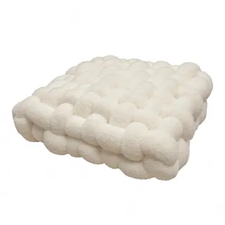 Knotenkissen,1Pc Sherpa Geknotetes Kissen,Weiche Dekorative Bodenkissen,Komfort Sitzkissen Boden,Sitzpolster Quadrat Gewebtes Stuhlkissen Plüsch Deko-Kissen für Sofa Zimmer Erker Büro F 40x40x12cm