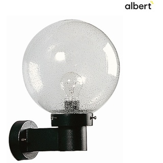 Albert Außenwandleuchte Typ Nr. 0633 mit Blasenglaskugel Ø 25cm, E27, Schwarz ALB-660633