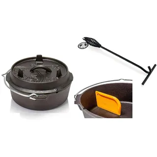 Petromax Feuertopf Starterset ft3-t (Dutch Oven Planer Boden) inkl. Deckelheber + Schaber