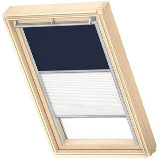 VELUX Original Dachfenster Duo Verdunkelungsrollo für CK04, Dunkelblau, mit Grauer Führungsschiene