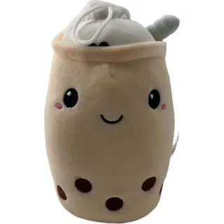 Bubble Tea Plüschtier Boba Kuscheltier Plüschpuppen Weiche Bubble Tea Kuscheltier Tee Weiche Puppe Teetasse Kissen Kinderspielzeug (beige, 30 cm)