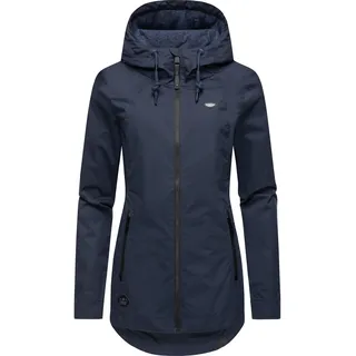 Ragwear Outdoorjacke Zuzka stylische Übergangsjacke mit großer Kapuze blau L (40)