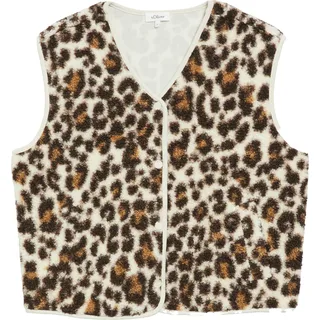 s.Oliver Teddy-Weste mit Leo-Muster Beige/Braun 40