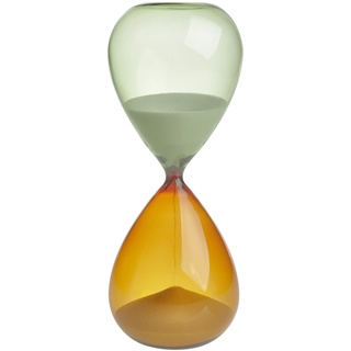 TFA Dostmann Analoge Sanduhr, 18.6010.02.41, Laufzeit ca. 30 Minuten, Tischuhr, aus Glas, als Dekoobjekt geeignet, orange-grün, Sand, (L) (B) 90 x (H) 230 mm